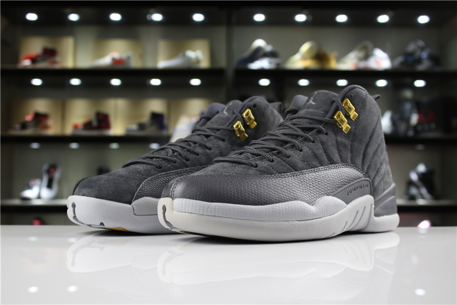 Air Jordan 12 Dark Grey Dark Grey Dark Grey-Wolf Grey Shoes